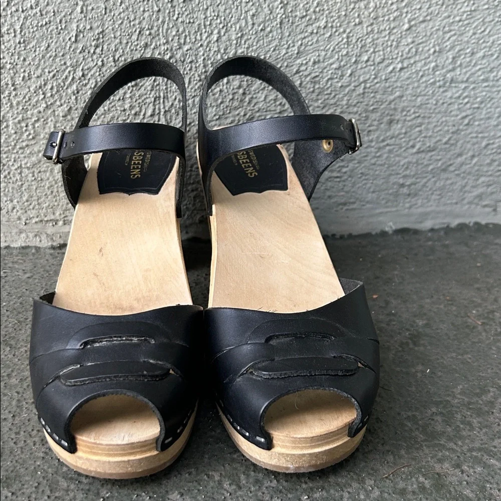 Sweedish Hasbeens Mirja Clog Sandals Size 38 Bohemian Vacation Resortwear - Picture 3 of 14